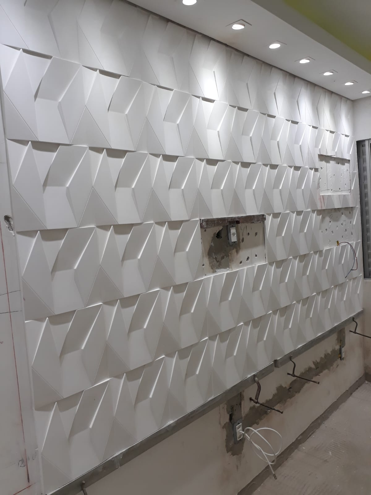 Parede decorativa em gesso tridimensional